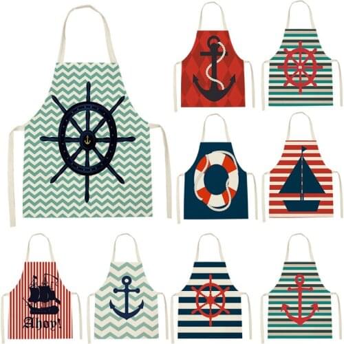 Apron Kids Apron Kitchen Household Item Ocean Print Apron Adult Hair Apron 55-68cm Apron Custom Logo Kitchen Supplie Tablier