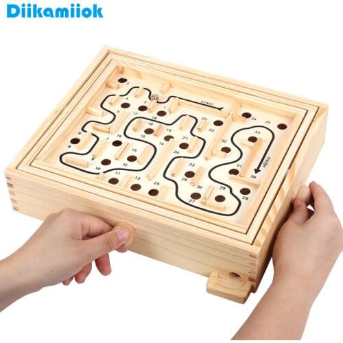 Children Adult Interactive Desktop Balance Ball Game Labyrinth Intelligence Maze Games Puzzles Wooden Toys Kids Educational Toy