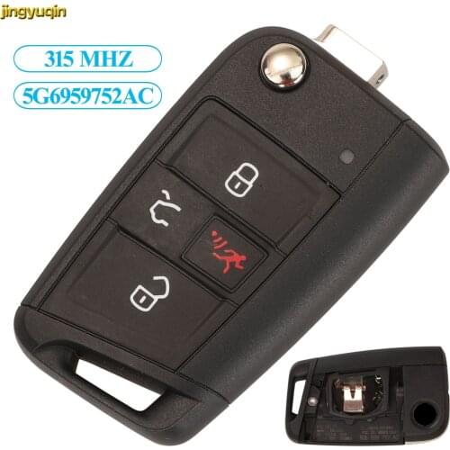 Jingyuqin Remote Car Key Fob Control 315MHZ 5G6959752AC For Vw Volkswagen Golf VII 7 Tiguan Tayron T-Roc Original Factory 3 BTNS