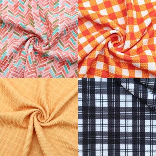 Plaid Printed Bullet Knitted FabricTextured Liverpool 4 Way Stretch Spandex Fabric For Baby HeadWrap Bummies Patchwork Tissue