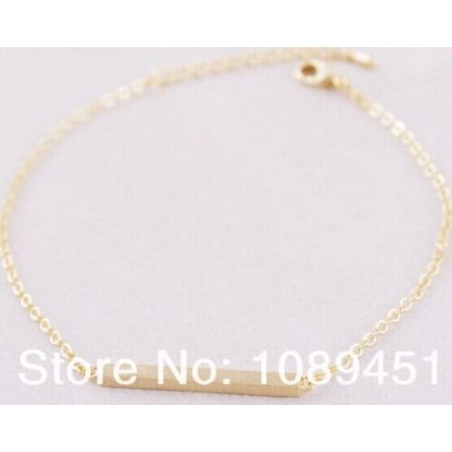 Trendy High Quality Design Gold Silver Hippie Square Bar Bracelets Unique Simple Bar Bracelets Women Free Shipping
