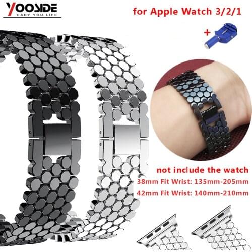 Fasion Stainless Steel Apple Watch Band Easy to dismantle Replacement Strap for Apple Watch Series3/2/1 38mm/42mm black
