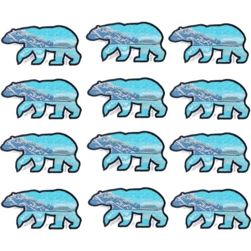 Prajna 10 Pieces Polar Bear Patches On Clothes Punk Badges Applique Iron On Embroiderd Patches For Clothing Stickers Outdoor Pat