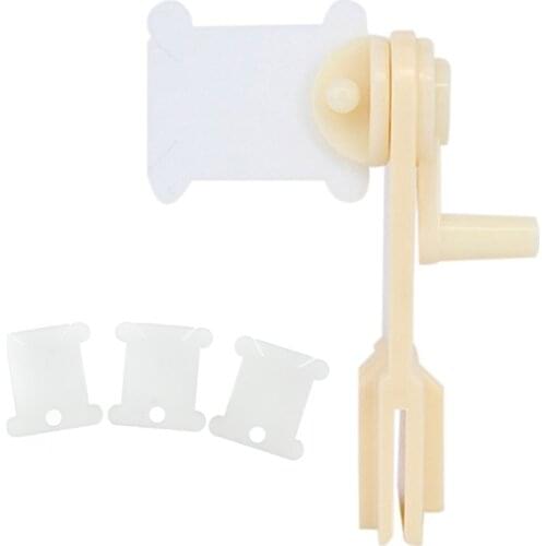 100 Piece Plastic Floss Bobbins with Floss Winder for Embroidery Floss Organizer Cross-Stitch Thread Holder Sewing Accessories