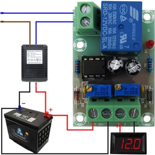 XH-M601 Battery Charging Control Board 12V Intelligent Charger Power Supply Control Module Panel Automatic Charging/Stop Switch