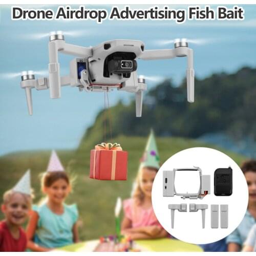 BRDRC Drone Airdrop System Fish Gift Ring Rescue Thrower Drop Device with Landing Gear Remote Control for DJI Mavic Mini/ Mini 2
