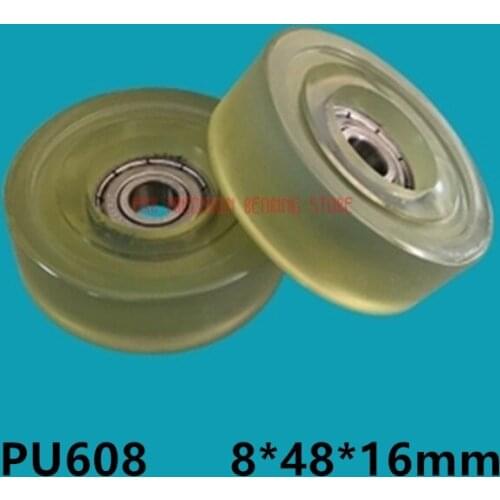 2019 Special Offer New Arrival Polyurethane Roller Pulley Pu608 Plastic Size 8*48*16mm Bearing Rubber Wheel Guide Furniture