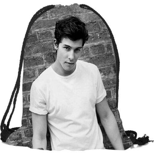 Custom Shawn Mendes Drawstring Bag Silk Soft Bag Large Sapacity Custom Logo Printing Backpack More Size