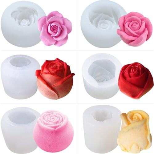 Rose Flower Silicone Ice Ball Mold Valentines Day Mousse Cake Mold Epoxy Handmade Candle Soap Silicone Mold