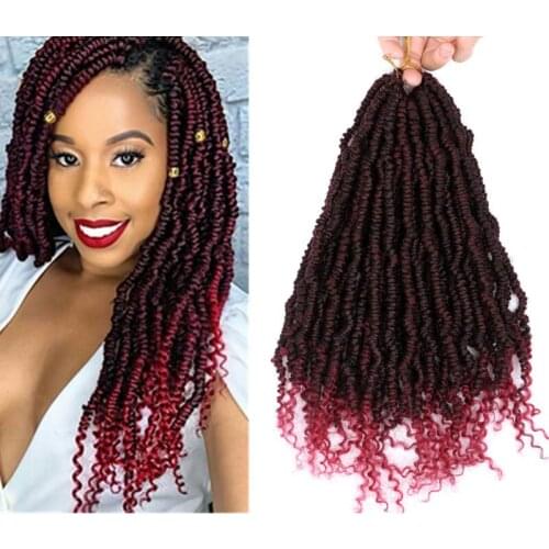 Hywamply Synthetic Crochet Braiding Hair 2x Spring Twist 14" 24 Root Bomb Kinky Passion Twist Braids Bouncy Hair Extension