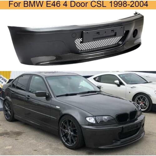 Car Front Bumper Lip Spoiler For BMW E46 4 Door CSL 1998 - 2004 PP Front Bumper Carbon Fiber Front Lip Spoiler Apron Guard