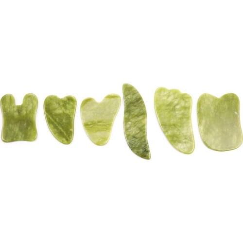 1PC Hot Green Natural Jade Guasha Scrapping Plate Gua Sha Massager Face Meridian Scrapping Plate Massage Tools Arm Massage Tool