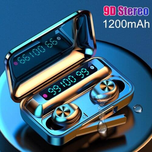 NEW F9-9 TWS Wireless Earphones Bluetooth 5.0 Headphones Waterproof Earbuds LED Display HD Stereo Built-in Mic Headset