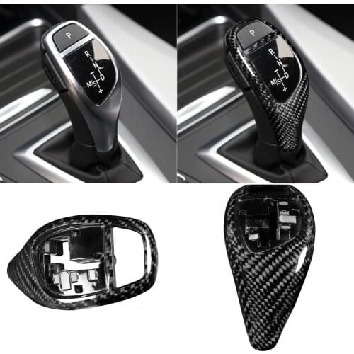 Carbon Fiber Gear Shift Knob Cover Trim Car Sticker Decal for BMW F10 F36 F15 F25