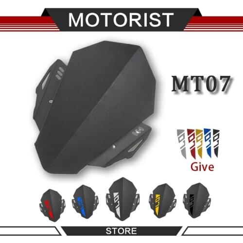 Motorcycle WindScreen For YAMAHA MT-07 MT07 MT 07 FZ-07 2018 2019 2020 windshield front screen mt-07 wind deflector gift sticker