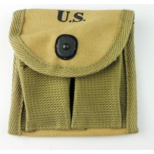WWII WW2 U.S. Army M1 Cartridge Pouch Canvas Metal Clasp Soldier Military War Reenactments
