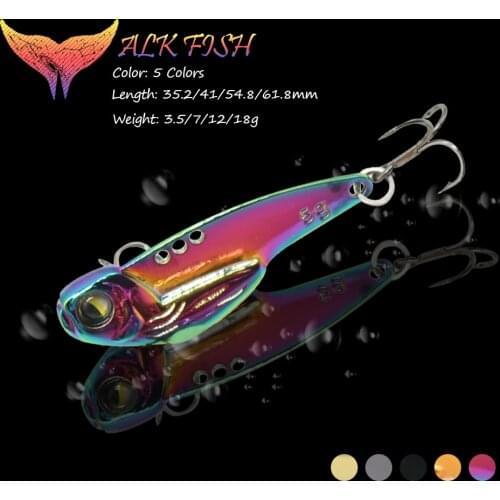 WALK FISH 1PCS 3.5g/7g/12g/18g Vibration Hard Baits Sinking VIB Fishing Lure Artificial Wobbler Baits Metal Sequins Baits