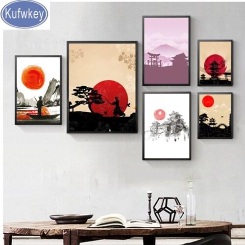 Japanese Ink art Diamond mosaic icons samurai Diamond Painting Cross Stitch Full Square /Round Embroidery Rhinestone Mosaic 3d