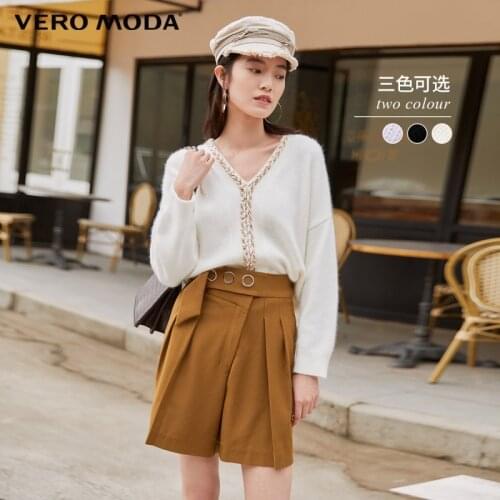 Vero Moda Women Vintage Woven Decorative V-neck Sweater Knit Top | 320413025