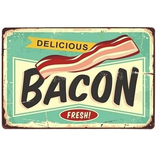 Food Tin Sign Vintage Plaque Metal Wall Plates Restaurant Decoration Pub Bar Decorative Home Decor 20x30cm