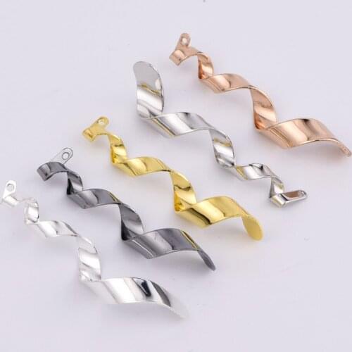 10pcs/lot zhu ru 39x0.4mm Twisted wire Spiral design Long tassel DIY Jewelry Making Necklace earring Findings Connector