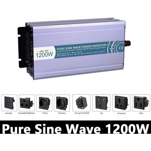 1200W Pure Sine Wave Inverter,DC 12V/24V/48V To AC 110V/220V,off Grid Solar Power Inverter,voltage Converter For Home Battery
