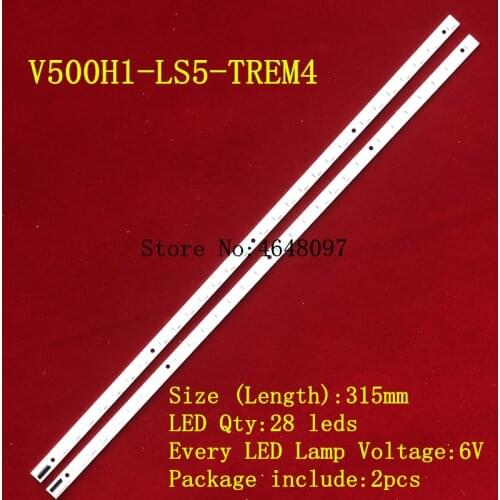 2Pieces/lot V500HK1-LS5 V500H1-LS5-TLEM4 V500H1-LS5-TREM4 1PCS=28LED 315MM 100%NEW