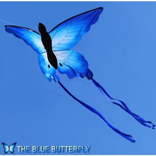 3D Girl rainbow animal volant sport single kite flying line kid Papillon Blue Weifang Blue butterfly beautiful fun factory jouet