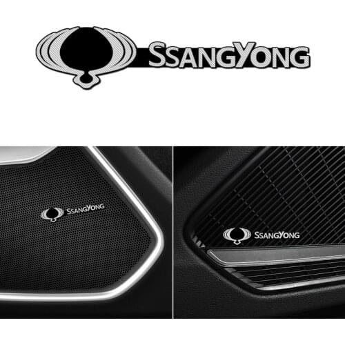 4pcs fit for Ssangyong kyron rexton korando actyon Alloy sticker car stereo Stickers car Accessories
