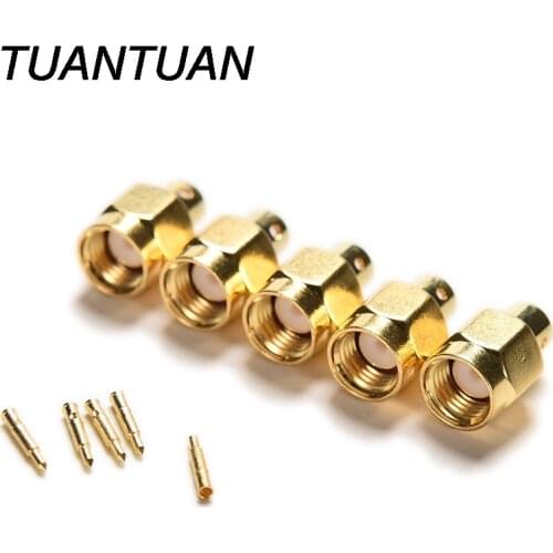JETTING 5pcs SMA Male Plug Solder For Semi-Rigid RG402 0.141" Cable RF Connector