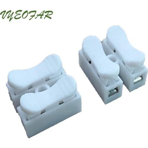 50pc 2p Spring Wire Connector Free Welding Electrical Wire Quick Connector Clamp Terminal Block 2 Way Easy Fit Splice Terminal