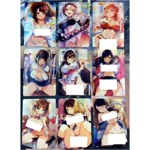 9pcs/set ACG Sexy Nude Girl Toys Hobbies Hobby Collectibles Game Collection Anime Cards