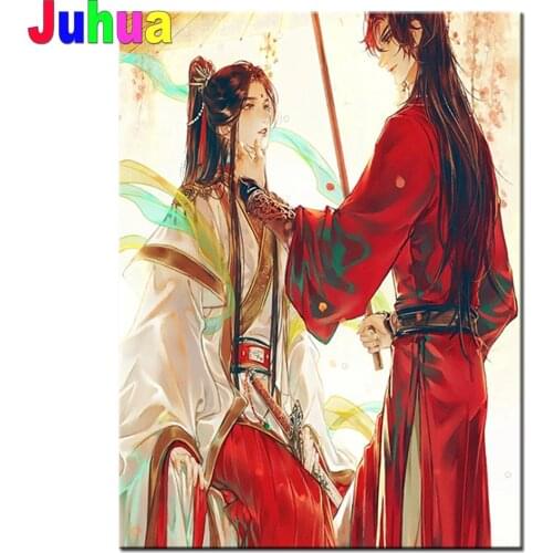 Tian Guang ci Fu diamond painting Full round Square cross stitch kits Diamond Embroidery Anime portrait diamond Mosaic