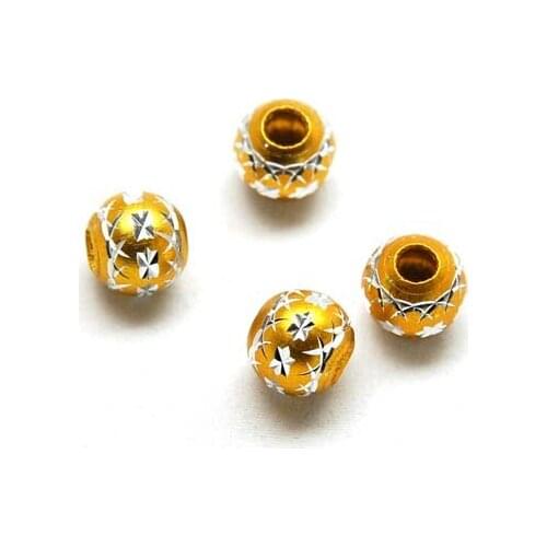 Aluminium Round Beads 12mm ,Yellow
