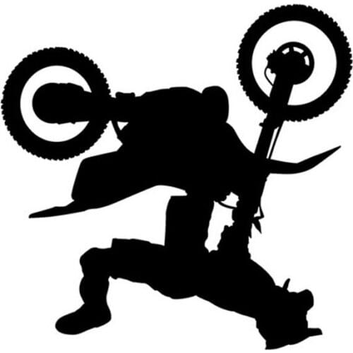 Car Sticker Sports Somersault Freestyle Motocross Car Cartoon Cool Decorative Sticker Waterproof Black/White, 15cm*15cm