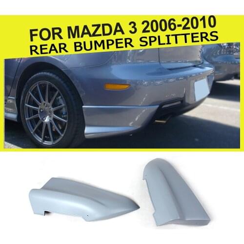 Car Rear Bumper Splitters Lip Aprons Cupwings Flaps Winglets for Mazda 3 2006 - 2010 PU Unpainted Grey Car Sticker
