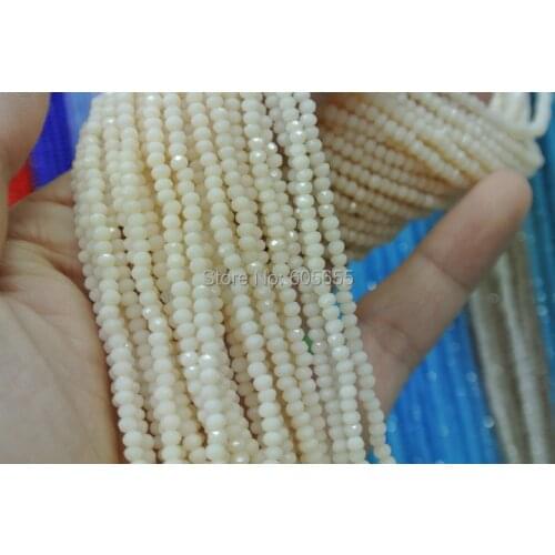2mm Beige color Faceted Glass Crystal Rondelle Loose Beads Free Shipping