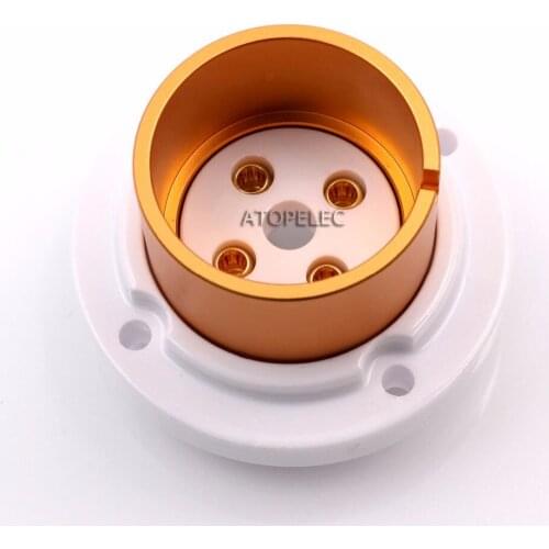 1pc EIZZ Premium 845 805 211 810 FU-5 Vacuum Tube 4pin Valve Socket Ceramic Base Gold Plated Pins Vintage HiFi Audio Tube AMP