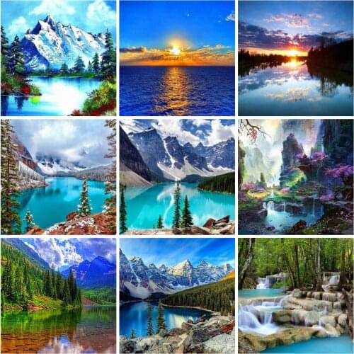 EverShine Diamond Painting Full Square Landscape Diamond Embroidery Mountain Cross Stitch Rhinestones Art Sale Gift Wall Decor