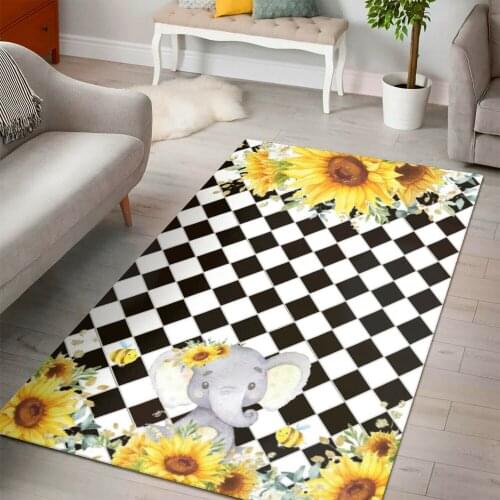 Living Room Bedroom Carpet Crawling Mat Nordic Modern Elephant Printing Sofa Cushion Safety Non-slip Home Decoration Products