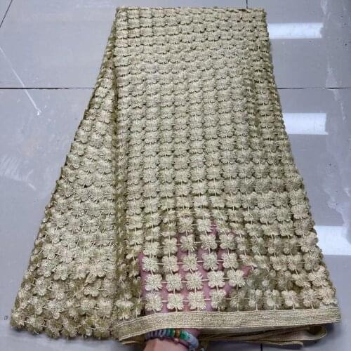 Latest Fashion Womens African Guipure Cord Lace French Water Soluble Lace High Quality Mesh Lace For And Loose Long Dress Sew