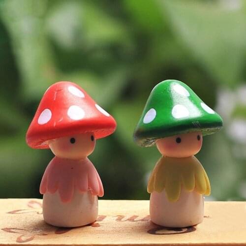 Lovely Mushroom Doll Micro Landscape Bonsai Dollhouse Home Decor Gift Garden Figurines Miniatures