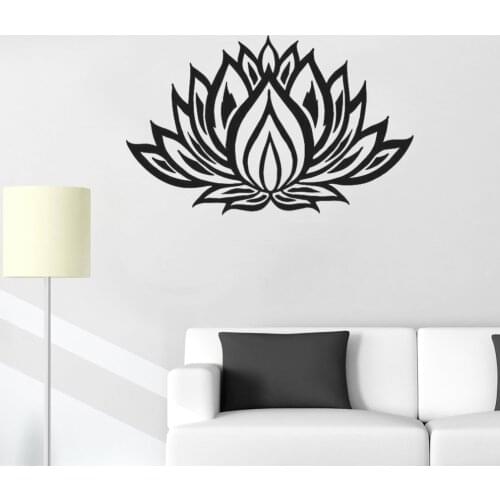 Lotus Wall Sticker Yoga Decal Om Mandala Flower Vinyl Decal Mural Bedroom Home Decor Living Room Yoga Studio Z231