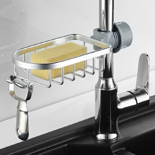 Stainless Steel Kitchen Sink Hanging Faucet Bathroom Shelf Storage Rack Organizer Water Basket Pool Rag Sponge Storage Rack