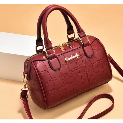 2021 New Stone Pattern Female Bag Fashion Boston Pillow Bag Large Capacity Shoulder Messenger Bag Womens Shopping Handbag