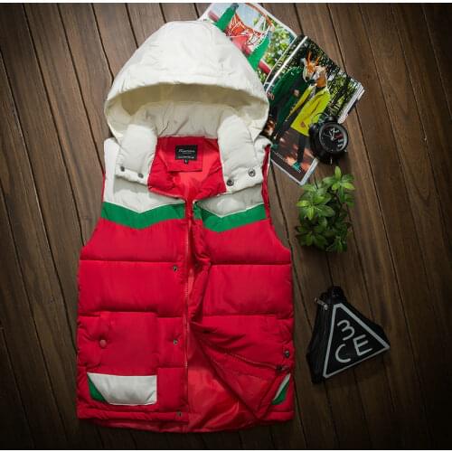 Autumn Winter Hooded Vest Men Casual Slim Warm Women Sleeveless Jacket Coat Youths Mens Man Vest Plus Size S-3XL