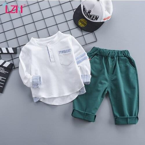 LZH Autumn Long Sleeve Clothing For Kids Cute Childrens Sports Suit 2021 Newborn Baby Boys Sets 1-5 Year Infant Outfit New Suit