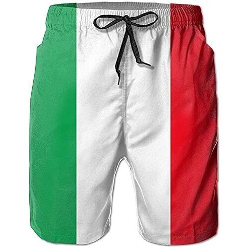 Beach Shorts Italy Flag Men Swim Trunks Short Casual Quick Dry Athletic Beachwear Mesh Lining and Pockets
