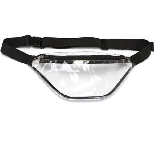 PVC Women Clear Belly Waist Fanny Pack Belt Bag Hip Bum Bag Transparent Chest Pouch