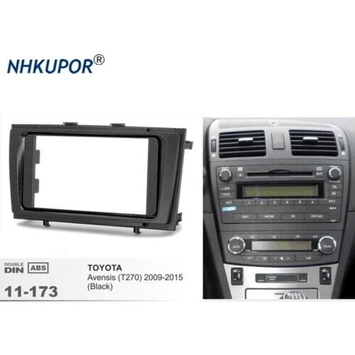 11-173 Double 2 Din Car Radio DVD CD Fascia Frame Kit Installation Dash Mount Bezel Stereo Install For TOYOTA Avensis 2009-2015